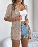 Hollow Out Open Front Knit Cardigans