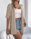 Hollow Out Open Front Knit Cardigans