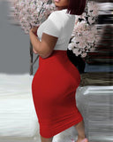 Rose Print Crop Top & High Waist Skirt Set
