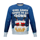 this santa loves to go down christmas ugly sweatshirt