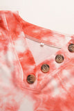 tie dye button detail v neck top
