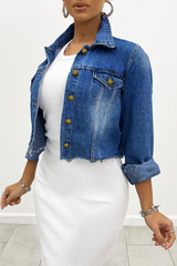 RQT Denim Chain Collar Dressy Denim Jacket Size 14