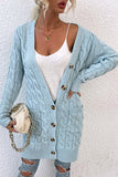 cable knit button down duster cardigan