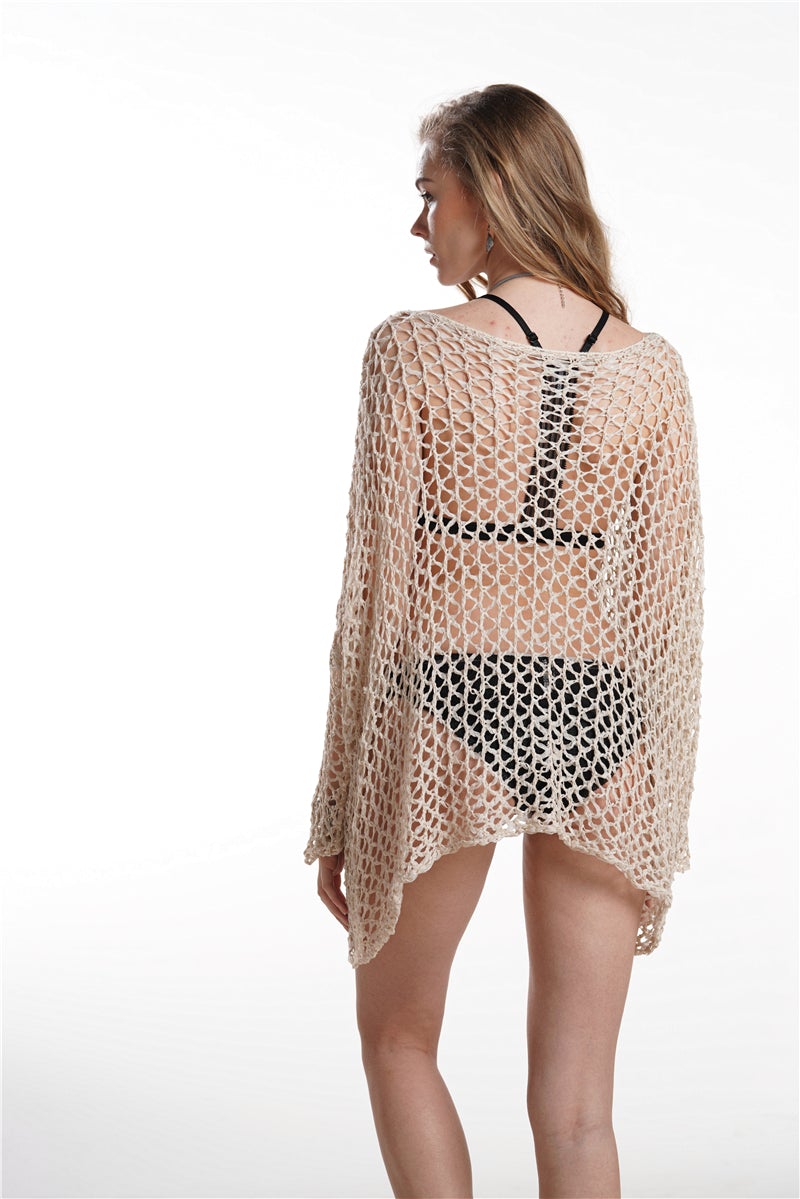 openwork long sleeve cover up