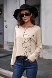 butterfly graphic round neck long sleeve tee