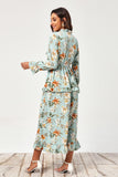 floral elastic waist layered dress