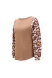 floral sleeve round neck top