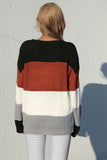 striped rib knit pullover sweater
