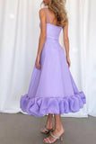 Simplicity Formal Solid Patchwork U Neck Evening Dress Dresses