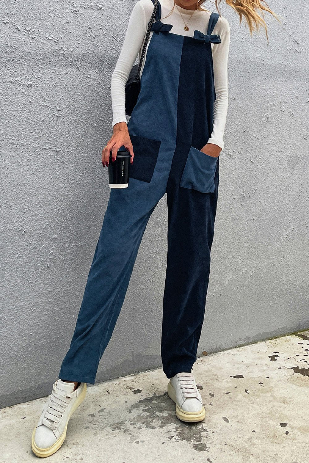 color block overall jumpsuit