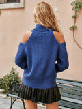 cold shoulder turtleneck sweater