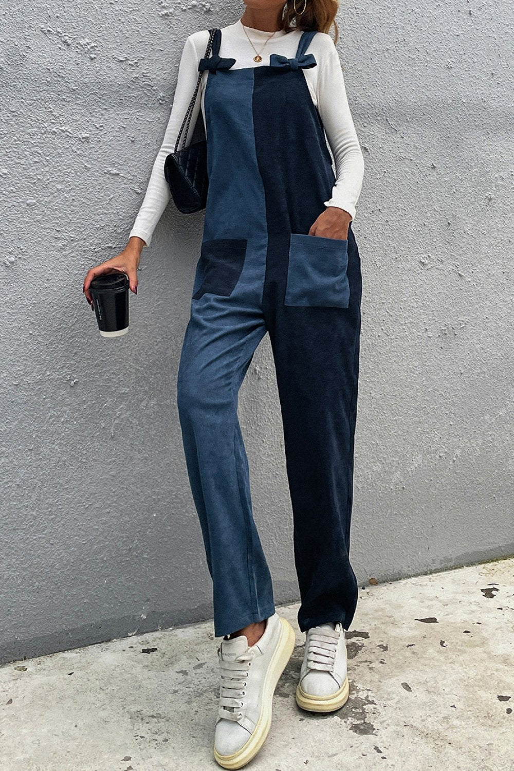 color block overall jumpsuit