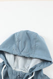 color block drawstring hooded jacket