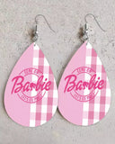 1Pair Come On Barbie Let's Go Party Plaid Waterdrop Earrings