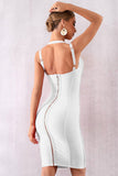 solid open back bodycon dress