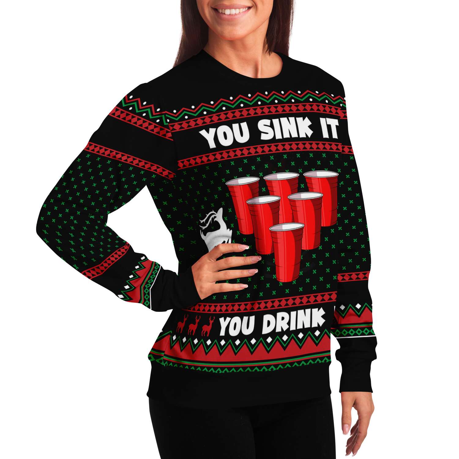you drink it christmas ugly sweatshirt