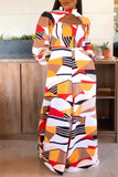 Casual Daily Geometric Print Pierced Hollowed Out Printing Mandarin Collar Jumpsuits