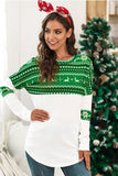 christmas print leisure sweatshirt top