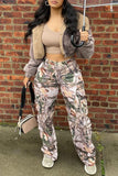 Casual Print Patchwork Skinny High Waist Conventional Full Print Trousers (Subject To The Actual Object)