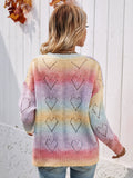 gradient stripes v neck pullover sweater