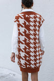 large scale houndstooth sweater vest dress