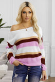 striped rib knit sweater