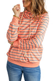 striped drawstring hoodie with pocket