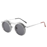 gothic steampunk round polarized sunglasses