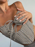vintage gingham corset top