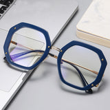 polygon hollow anti blue light clear eyeglasses 1