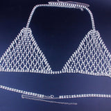 mesh crystal bralette bling rhinestone underwear body jewelry