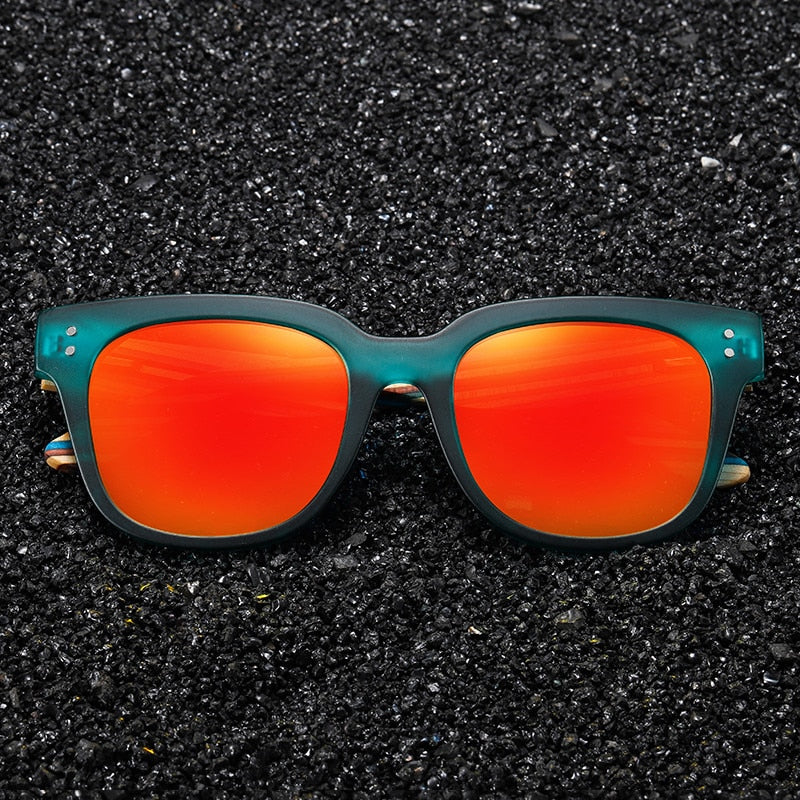 classic polarized wood cat eye sport sunglasses