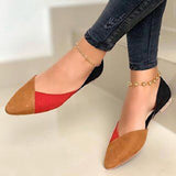 mixed colors pointed toe flat sandals