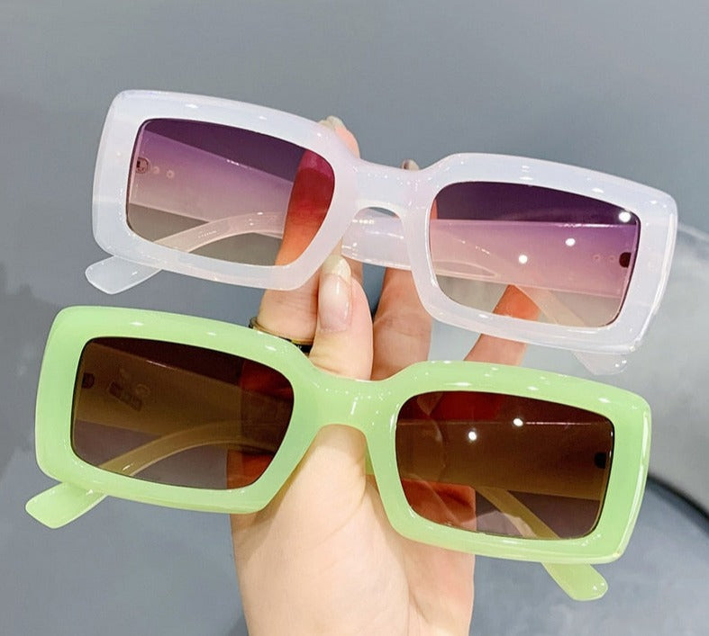 acrylic jelly gradient rectangle sunglasses