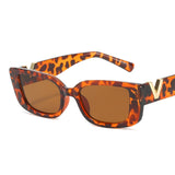 retro v metal detail square sunglasses