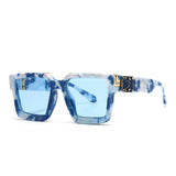 marble tie dye oversized square sunglasses