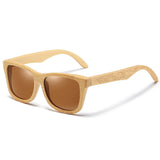 handmade wooden bamboo polarized square sunglasses