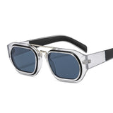 shield colorful frame gradient square sunglasses