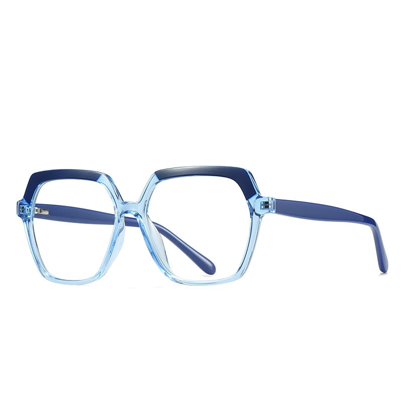 titanium glasses polygon frame anti blue light square sunglassess