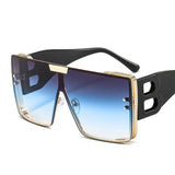 large metal frame b letters sunglasses
