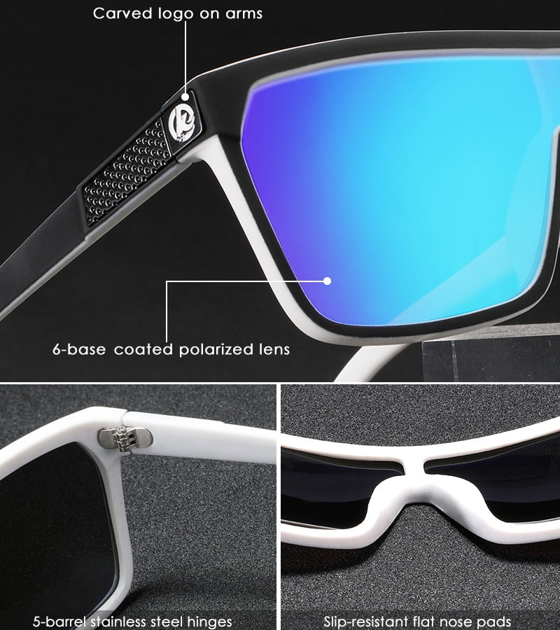 one piece shape polarized elastic paint square sunglasses