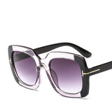 vintage rivet contrast square sunglasses