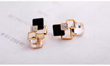 square geometric austrian crystals square jewelry sets