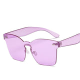 framless tinted square sunglasses