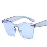 framless tinted square sunglasses
