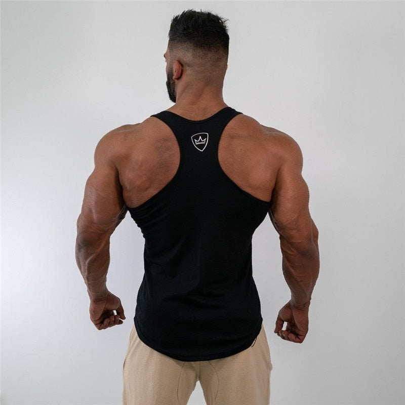 sleeveless cotton gym tank top