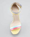 candy mixed color strappy double ankle strap stiletto