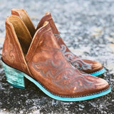 cossacks pointed western cowboy ankle boots