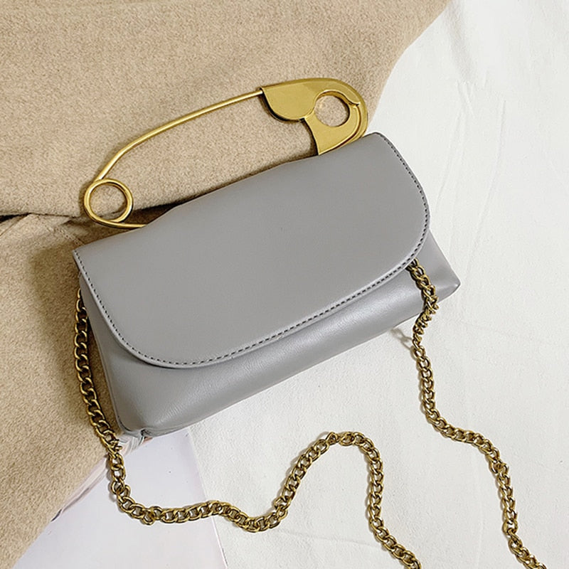 belt patchwork pin chic handbag