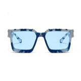 marble tie dye oversized square sunglasses